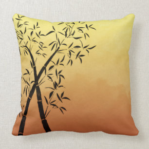 Gorgeous Bamboo Trees and mountain view Cushion