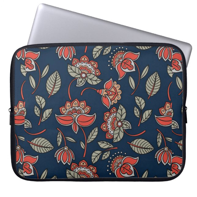 Gorgeous Batik Floral Design  Laptop Sleeve (Front)