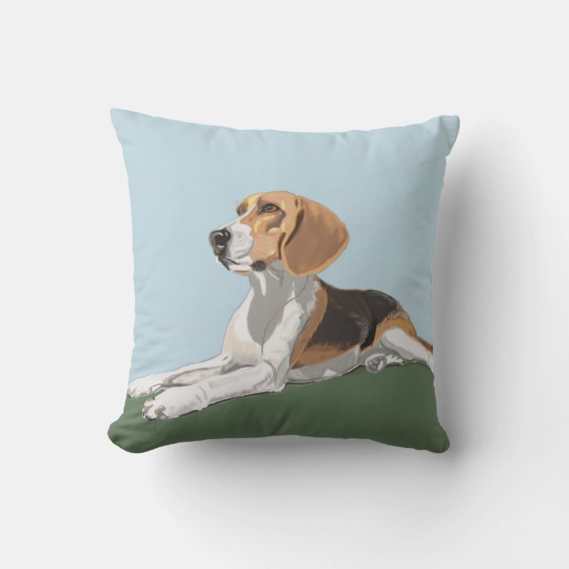 Gorgeous Beagle Sitting Down Cushion (Front)