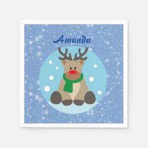 Gorgeous Beautiful Christmas Reindeer    Napkin