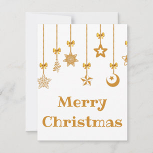 Gorgeous, Beautiful Sparkly Christmas Gold Balls Holiday Card