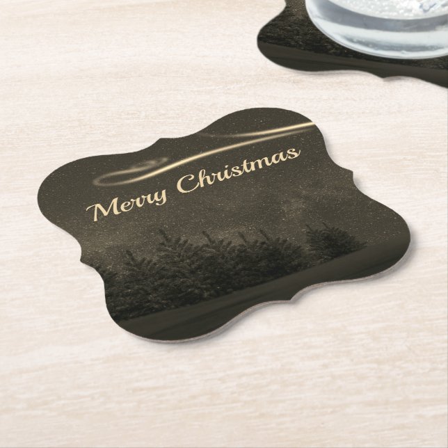 Gorgeous, Beautiful Sparkly Christmas  Paper Coaster (Angled)