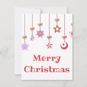 Gorgeous, Beautiful Sparkly Christmas Pink Balls  Holiday Card