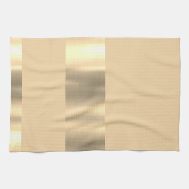 Gorgeous Beige and Gold Design Tea Towel (Horizontal)
