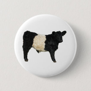Gorgeous Belted Galloway Steer Cutout 6 Cm Round Badge