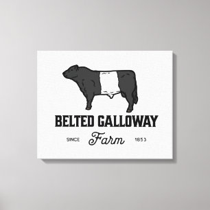 Gorgeous Belted Galloway Steer Cutout Beltie Gift  Canvas Print