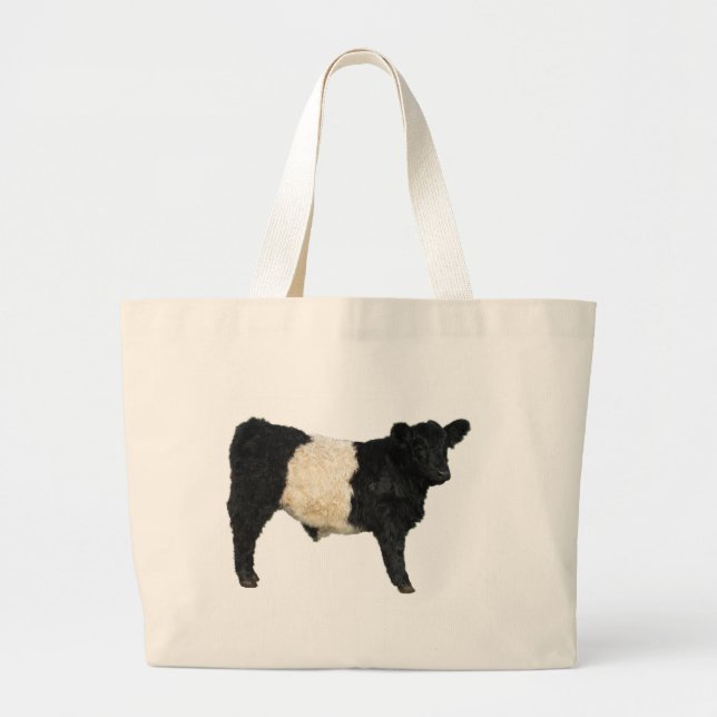 Gorgeous Belted Galloway Steer Cutout Large Tote Bag (Front)