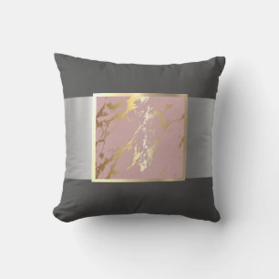Gorgeous Black and Gold Marble Design Cushion
