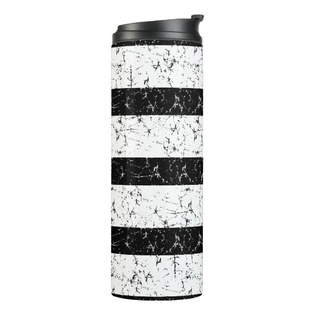 Gorgeous black and white batik designed thermal tumbler (Rotated Left)