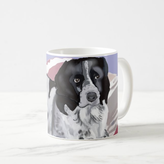 Gorgeous Black and White Springer Spaniel Coffee Mug (Front Right)