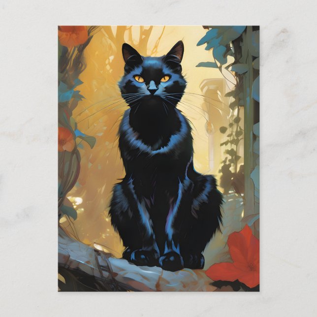 Gorgeous Black Cat Postcard (Front)