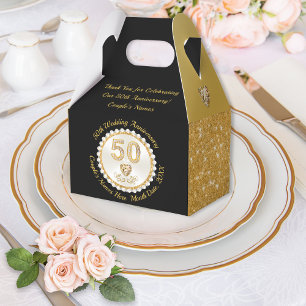 Gorgeous Black Gold, 50th Wedding Anniversary Favour Box