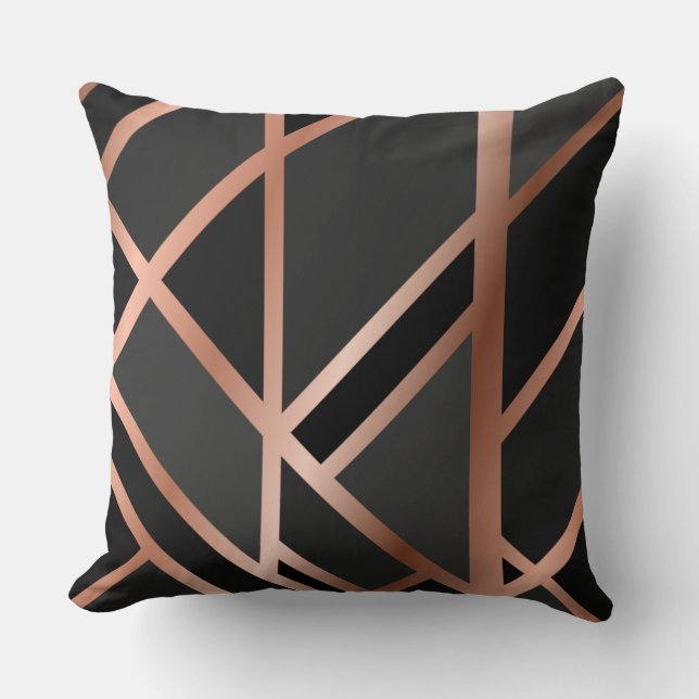 Gorgeous Black/Gold Marble Reversible Pillow (Front)