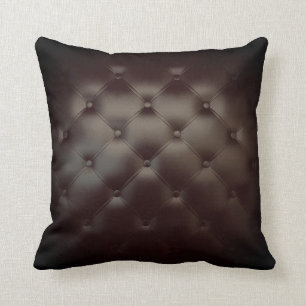 Gorgeous Black Leather Texture Throw Pillow