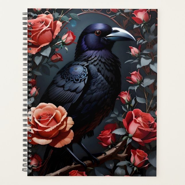 Gorgeous Black Raven Rose Garden Planner (Front)