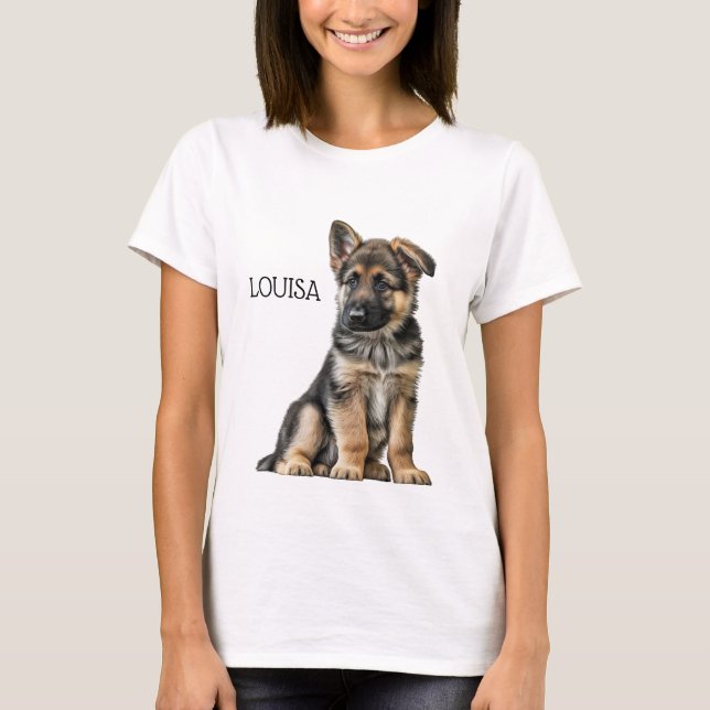 GORGEOUS BLACK & TAN GERMAN SHEPHERD PUPPY T-Shirt (Front)