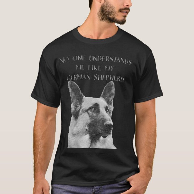 Gorgeous Black & White German Shepherd T-Shirt (Front)