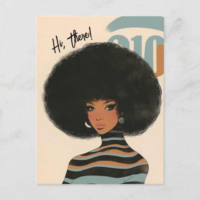 Gorgeous Black Woman with an Afro Postcard (Front)