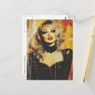 Gorgeous blond woman postcard