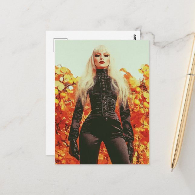 Gorgeous Blonde Woman Postcard (Front/Back In Situ)