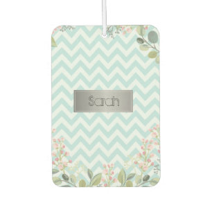 Gorgeous Blue And White Background, Cool Flowers Car Air Freshener