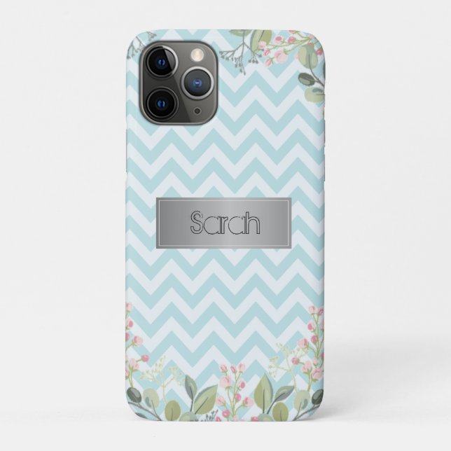 Gorgeous Blue And White Background, Cool Flowers Case-Mate iPhone Case (Back)