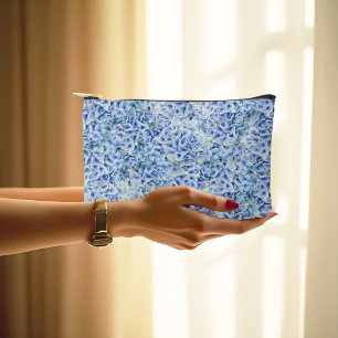 Gorgeous blue hydrangeas - floral pattern accessory pouch