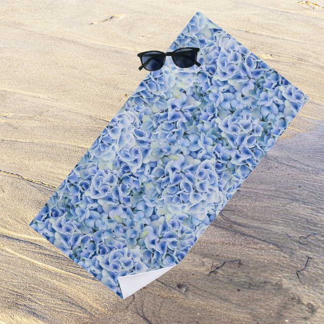 Gorgeous blue hydrangeas - floral pattern  beach towel (Creator Uploaded)