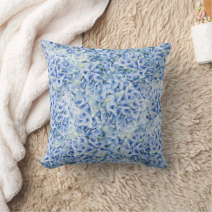 Gorgeous blue hydrangeas - floral pattern  cushion