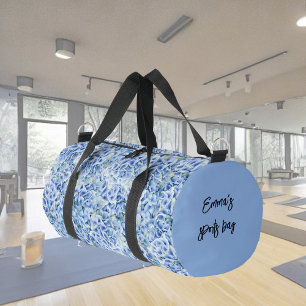 Gorgeous blue hydrangeas - floral pattern duffle bag