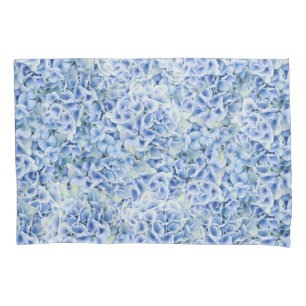 Gorgeous blue hydrangeas - floral pattern  pillowcase