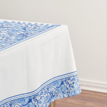 Gorgeous Blue White Floral Paisley Art Pattern