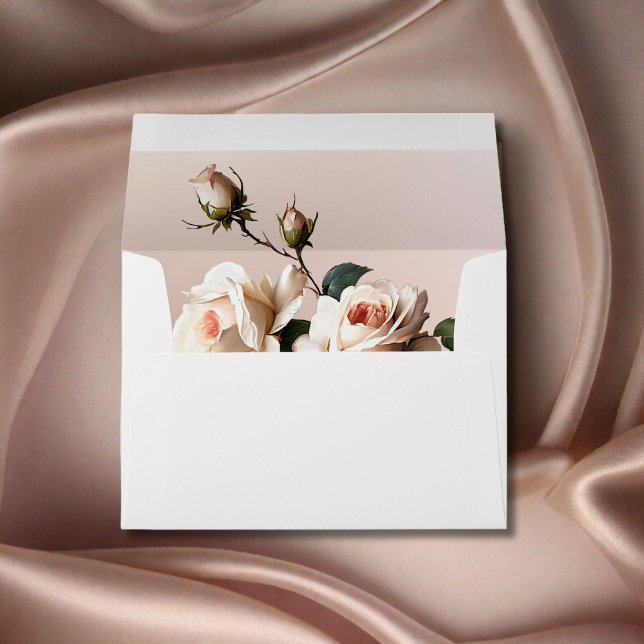 Gorgeous Blush Beige Oil Rose Bridal Shower Envelope (Creator Uploaded)