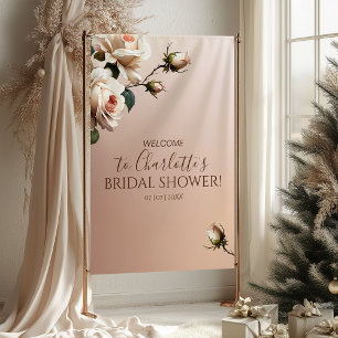 Gorgeous Blush Beige Oil Rose Bridal Shower Tapestry