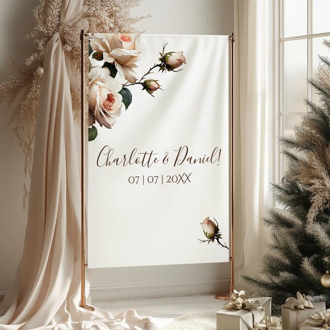 Gorgeous Blush Beige Oil Rose Wedding Tapestry (Gorgeous Blush Beige Oil Rose Wedding Tapestry)