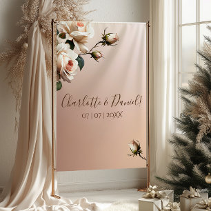 Gorgeous Blush Beige Oil Rose Wedding Tapestry