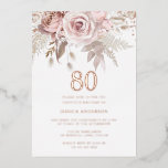 Gorgeous Blush Dusty Rose 80th Birthday Rose Gold<br><div class="desc">Gorgeous Blush Dusty Rose 80th Birthday Rose Gold Invitation

See other invitations in our Niche and Nest Store</div>