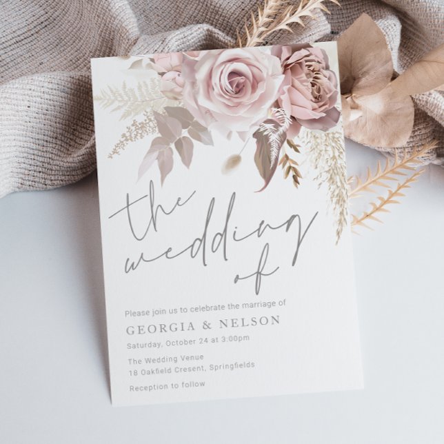 Gorgeous Blush Floral The Wedding of Invitation (Creator Uploaded)