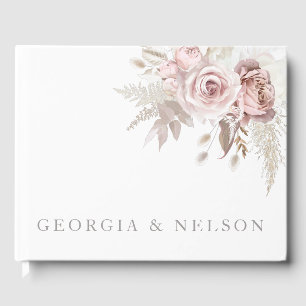 Gorgeous Blush Floral Wedding Guest Book