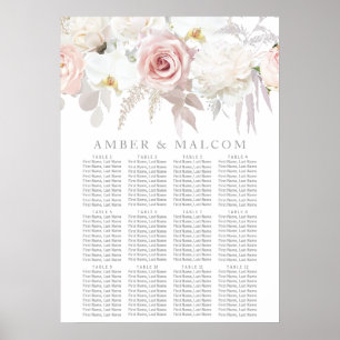 Gorgeous Blush Floral Wedding Seating Chart