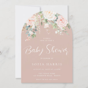 Gorgeous Blush & Ivory Botanical Baby Shower Invitation