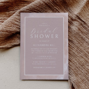 Gorgeous Blush & Mauve Modern Bridal Shower Invitation