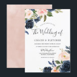 Gorgeous Blush & Navy Flowers Elegant Wedding Invitation<br><div class="desc">Gorgeous Blush & Navy Flowers Elegant Wedding Invitation

See matching collection in Niche and Nest Store</div>
