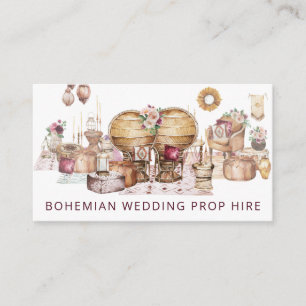 Gorgeous Bohemian Boho Themed Wedding Prop Hire Business Card