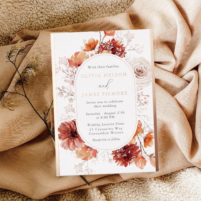 Gorgeous Boho Floral Frame Wedding Rose Gold (Creator Uploaded)