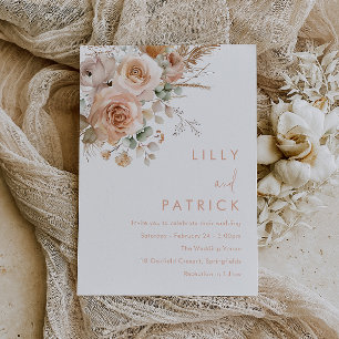 Gorgeous Boho Floral Wedding Invitation