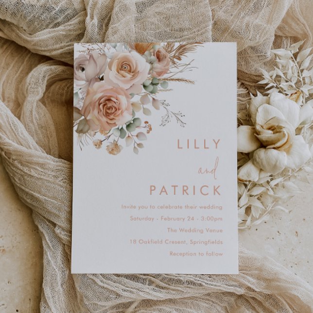 Gorgeous Boho Floral Wedding Invitation (Creator Uploaded)