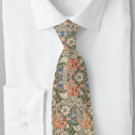 Gorgeous Botanticals Floral Grey Orange Olive |   Tie<br><div class="desc">A beautiful array of botanicals for the appropriate occasion. Olive green,  orange and grey theme in a floral pattern</div>