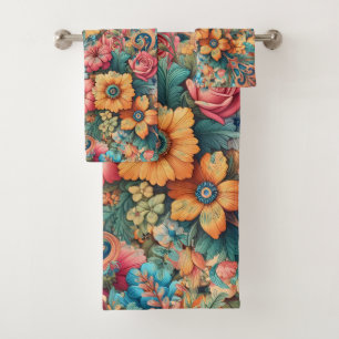 Gorgeous Bouquet of Flowers Bath Towel Set
