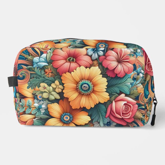 Gorgeous Bouquet of Flowers Dopp Kit (Front)